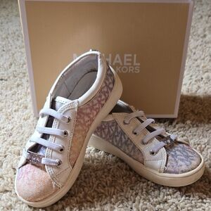 Michael Kors Pink and Blue Sneakers with Glitter Finish